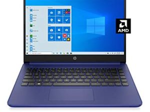 كمبيوتر محمول HP 14 ، AMD 3020e ، ذاكرة وصول عشوائي 4 جيجا بايت ، سعة تخزين 64 جيجا بايت eMMC ، شاشة عرض عالية الدقة 14 بوصة ، Windows 10 Home in S Mode ، عمر بطارية طويل ، Microsoft 365 ، (14-fq0010nr ، 2020)