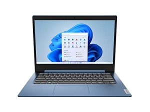 لاب توب Lenovo IdeaPad 1 ، شاشة عالية الدقة 14.0 بوصة ، Intel Celeron N4020 ، ذاكرة وصول عشوائي 4 جيجابايت ، تخزين 64 جيجابايت ، بطاقة رسومات Intel UHD 600 ، Windows 11 in S Mode ، Ice Blue