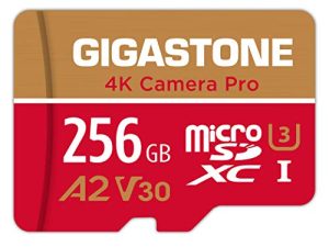 [5-Yrs Free Data Recovery] Gigastone 256GB Micro SD Card ، 4K Camera Pro ، A2 V30 للهواتف الذكية ، Gopro ، كاميرات الحركة ، فيديو 4K UHD ، متوافق مع Nintendo-Switch ، حتى 100 ميجابايت / ثانية ، UHS-I U3 C10 مع محول