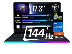 لاب توب MSI GE76 Raider للألعاب Intel Core i7-11800H ، GeForce RTX 3060 ، 17.3 "FHD 144HZ ، 32GB RAM2TB NVMe SSD ، Wi-Fi6 ، Windows 10