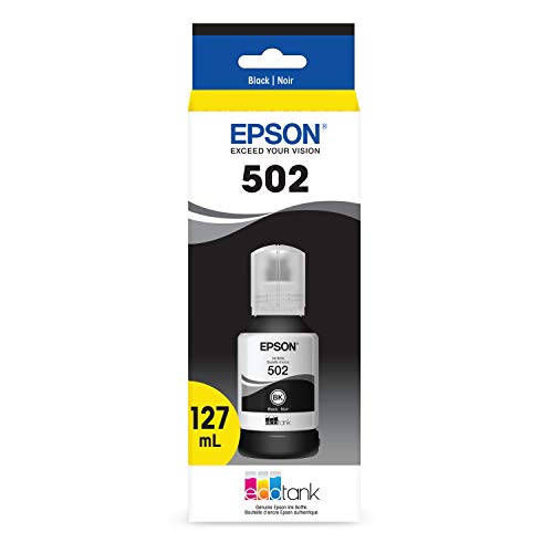 زجاجة حبر عالية السعة EPSON T502 EcoTank Ink سوداء (T502120-S) لطابعات Epson EcoTank مختارة زجاجة حبر عالية السعة EPSON T502 EcoTank Ink سوداء (T502120-S) لطابعات Epson EcoTank مختارة