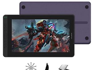 جهاز لوحي للرسم بالرسومات HUION KAMVAS 13 مع شاشة مغلفة بالكامل وخالية من البطاريات Stylus Tilt 8 Express Keys قابل للتعديل ، شاشة عرض قلم 13.3 بوصة لنظام Android ، Mac ، Linux ، Windows ، أرجواني