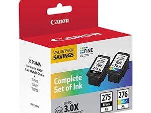 حزمة قيمة Canon PG-275 XL / CL-276 XL ، متوافقة مع طابعات PIXMA TS3520 و TS3522 و TR4720