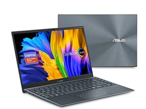 كمبيوتر محمول ASUS ZenBook 13 OLED فائق النحافة ، شاشة OLED FHD NanoEdge Bezel مقاس 13.3 بوصة ، AMD Ryzen 7 5700U ، 8 جيجابايت LPDDR4X RAM ، 512 جيجابايت PCIe SSD ، NumberPad ، Wi-Fi 5 ، Windows 11 Home ، Pine Grey ، UM325UA-DH71