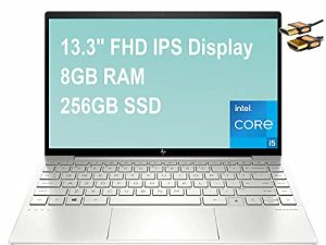 HP Envy 13 2021 Flagship Business Laptop 13.3 "FHD IPS 100٪ sRGB Display 11th Gen Intel Quad-Core i5-1135G7 (Beats i7-1065G7) 8GB RAM 256GB SSD الخلفية KB بصمة Win10 فضي + كابل HDMI