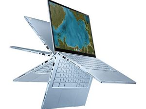 ASUS Chromebook Flip C433 2 في 1 كمبيوتر محمول ، شاشة لمس 14 بوصة FHD NanoEdge ، معالج Intel Core m3-8100Y ، ذاكرة وصول عشوائي 8 جيجابايت ، سعة تخزين 64 جيجابايت eMMC ، لوحة مفاتيح بإضاءة خلفية ، فضي ، نظام تشغيل كروم ، C433TA-AS384T
