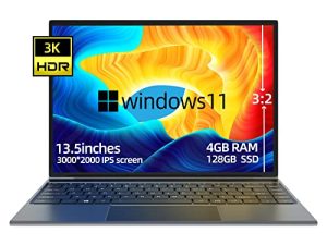 كمبيوتر محمول Windows 11 ، 13.5 بوصة Pentium J3710 رباعي النواة ، 4 جيجابايت رام + 128 جيجابايت SSD ، كمبيوتر محمول رفيع وخفيف الوزن ، لوحة 3000x2000 3K ، 5G + AC WiFi ، هيكل معدني بالكامل ، لوحة مفاتيح بإضاءة خلفية ، بصمة الإصبع ، WPS ، HDMI ، رمادي