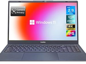 كمبيوتر محمول كوولبي 15.6 بوصة يعمل بنظام Windows 11 مع شاشة IPS 1920x1080 ، وذاكرة وصول عشوائي 12 جيجابايت / 256 جيجابايت NVMe SSD ، وجهاز كمبيوتر محمول بمعالج Intel N5095 رباعي النواة ، يدعم 2.4G / 5G Hz WiFi ، BT ، Type-c PD 3.0 Charging