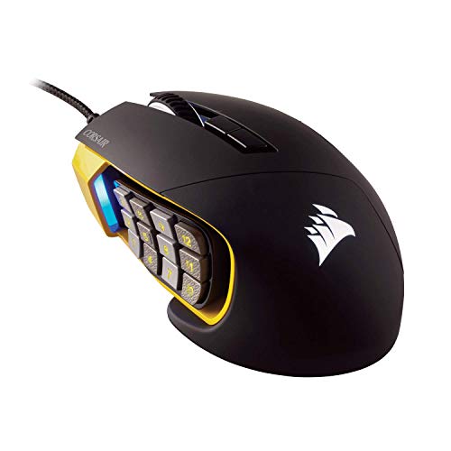 Corsair Scimitar Pro RGB - ماوس ألعاب MMO - مستشعر بصري 16000 نقطة في البوصة - 12 زرًا جانبيًا قابل للبرمجة - أصفر ، رقم الموديل: CH-9304011-NA Corsair Scimitar Pro RGB - ماوس ألعاب MMO - مستشعر بصري 16000 نقطة في البوصة - 12 زرًا جانبيًا قابل للبرمجة - أصفر ، رقم الموديل: CH-9304011-NA