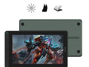 HUION Kamvas 13 جهاز لوحي للرسم يدعم نظام Android مع شاشة مغلفة بالكامل وخالية من البطاريات Stylus Tilt 8 Hot Keys قابل للتعديل ، شاشة عرض قلم 13.3 بوصة لأجهزة Android و Mac و Linux و Windows والأخضر
