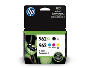 HP 962XL High Yield Black and HP 962 Cyan، Magenta، Yellow عبوة من 4 خراطيش حبر أصلية (3JB34AN)