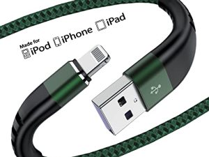 3 عبوات شاحن iPhone 1ft ، كابل Lightning قصير معتمد من Apple MFi ، كابل شحن مضفر قوي من النايلون ، 1 قدم ، سلك USB سريع iPhone لهاتف Apple iPhone11 / X / XS / XR / 8/7/6 / 5S / SE / iPad Mini Air (أخضر)
