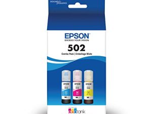 EPSON T502 EcoTank Ink سعة عالية جدًا عبوة مجموعة ألوان الزجاجة (T502520-S) لمجموعة مختارة من طابعات Epson EcoTank