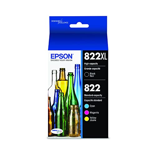 حزمة EPSON T822 DURABrite Ultra Ink عالية السعة لخرطوشة ألوان سوداء وقياسية (T822XL-BCS) لمجموعة مختارة من طابعات Epson WorkForce Pro حزمة EPSON T822 DURABrite Ultra Ink عالية السعة لخرطوشة ألوان سوداء وقياسية (T822XL-BCS) لمجموعة مختارة من طابعات Epson WorkForce Pro