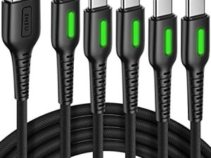 كابل INIU USB C ، [5 عبوات 3.1A] QC 3.0 سريع الشحن USB من النوع C ، (3.3 + 3.3 + 6 + 6 + 10ft) شاحن هاتف مجدول من النايلون سلك USB-C لهاتف Samsung Galaxy S21 S20 S10 Plus Note 10 LG Google بكسل موتو وما إلى ذلك