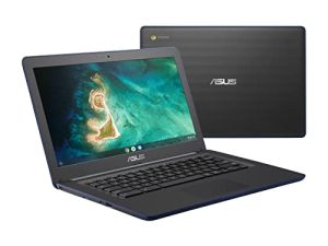 جهاز الكمبيوتر المحمول ASUS Chromebook C403 Rugged & Spill Resistant ، 14.0 بوصة HD ، معالج Intel Celeron N3350 ، ذاكرة وصول عشوائي 4 جيجابايت ، متانة 32 جيجابايت eMMC 810G ، أزرق داكن ، Chrome OS ، C403NA-WS42-BL (تم تجديده)