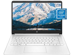 لاب توب اتش بي 14 ، انتل سيليرون ان 4020 ، 4 جيجا رام ، 64 جيجا بايت ، 14 بوصة مايكرو ايدج اتش دي ، ويندوز 10 هوم ، نحيف ومحمول ، رسومات 4K ، سنة واحدة من مايكروسوفت 365 (14-dq0040nr ، 2021 ، سنووفلايك وايت )
