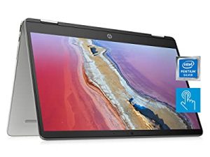 HP Chromebook x360 14a 2-in-1 Laptop، Intel Pentium Silver N5030، 4 GB RAM، 64 GB eMMC، 14 ”HD Micro-Edge Touchscreen، Chrome OS، 720p Webcam، Dual Speakers، Long Battery Life (14a-ca0023nr، 2021 )