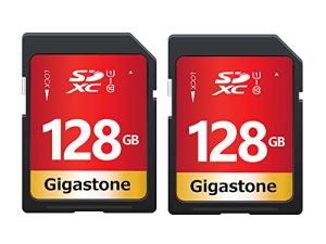 Gigastone 128GB 2-Pack SD Card UHS-I U1 Class 10 SDXC Memory Card High Speed Full HD Video Canon Nikon Sony Pentax Kodak Olympus Panasonic Digital Camera، with 2 Mini Cases