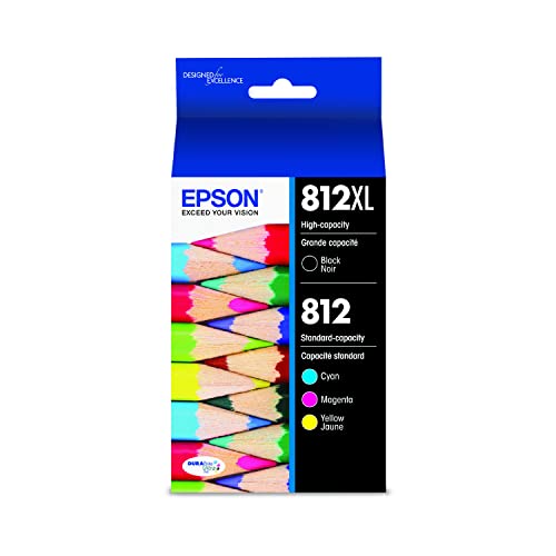 حزمة EPSON T812 DURABrite Ultra Ink عالية السعة لخرطوشة ألوان سوداء وقياسية (T812XL-BCS) لمجموعة مختارة من طابعات Epson WorkForce Pro حزمة EPSON T812 DURABrite Ultra Ink عالية السعة لخرطوشة ألوان سوداء وقياسية (T812XL-BCS) لمجموعة مختارة من طابعات Epson WorkForce Pro