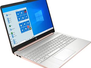 HP Laptop 15-dy0027ds Notebook ، Intel Celeron N4020 ، 4GB DDR4 RAM ، 128GB SSD ، Intel UHD Graphics 600 ، Windows 11 Home in S Mode (ذهبي شاحب) (مجدد)
