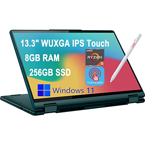 Lenovo Yoga 6 13 2-in-1 Laptop 13.3 "WUXGA IPS Touchscreen (100٪ sRGB) AMD سداسي النواة Ryzen 5 5500U (Beats i7-10510U) 8GB RAM 256GB SSD الخلفية بصمة الإصبع HDMI USB-C Dolby Win11 أزرق مخضر داكن + قلم Lenovo Yoga 6 13 2-in-1 Laptop 13.3 "WUXGA IPS Touchscreen (100٪ sRGB) AMD سداسي النواة Ryzen 5 5500U (Beats i7-10510U) 8GB RAM 256GB SSD الخلفية بصمة الإصبع HDMI USB-C Dolby Win11 أزرق مخضر داكن + قلم
