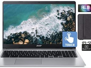 Acer 2022 Flagship Chromebook 15.6 "FHD 1080p IPS Touchscreen Light Laptop ، Intel Celeron N4020 (حتى 2.8 جيجاهرتز) ، 4 جيجابايت رام ، 64 جيجابايت eMMC ، كاميرا ويب عالية الدقة ، Gigabit WiFi ، بطارية 12+ ساعة ، Chrome OS ، w / HubxcelCables