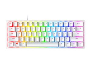 لوحة مفاتيح الألعاب Razer Huntsman Mini 60٪: مفاتيح سريعة للوحة المفاتيح - مفاتيح بصرية انقر عليها - إضاءة Chroma RGB - مفاتيح PBT - ذاكرة داخلية - أبيض عطارد