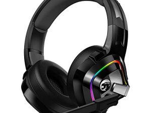 ZIUMIER Gaming Headset Xbox One Headset ، PS4 Headset with Noise Canceling Mic and RGB Light ، PC Headset with Bass Surround Sound ، Over Ear Headphones for PC، PS4، Xbox One، Laptop