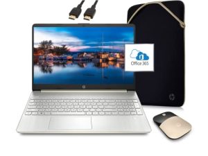 أحدث كمبيوتر محمول 2022 من HP مع Microsoft Office متضمن لمدة عام ، شاشة 15.6 بوصة عالية الدقة ، AMD Athlon 3050U 8 جيجابايت رام 128 جيجابايت SSD منفذ HDMI كاميرا ويب ذهبي أبيض Windows 11 | حزمة طالب جامعي ، كابل ROKC HDMI