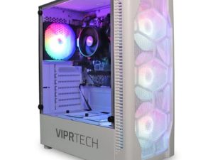 كمبيوتر سطح المكتب للألعاب ViprTech Snowstorm - AMD Ryzen 3 2200G ، AMD Radeon Vega 8 Graphics ، 8 جيجابايت DDR4 RAM ، 128 جيجابايت M.2 SSD ، 500 جيجابايت HDD ، WiFi ، إضاءة RGB ، Windows 10 Pro ، ضمان لمدة سنة