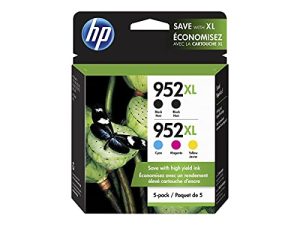 خراطيش حبر HP 952Xl / 952Xl (6Za00an) (أزرق سماوي وأرجواني وأصفر وأسود) - 5 عبوات في عبوة البيع بالتجزئة
