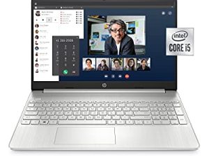 اتش بي 15-dy1036nr الجيل العاشر انتل كور i5-1035G1 ، 15.6 بوصة فل اتش دي لابتوب ، فضي طبيعي