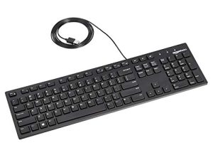 لوحة مفاتيح USB سلكية منخفضة المستوى من Amazon Basics بتخطيط أمريكي (QWERTY) ، أسود غير لامع