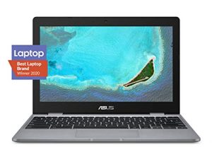 ASUS Chromebook C223 11.6 "HD Chromebook Laptop، Intel Dual-Core Celeron N3350 Processor (up to 2.4GHz)، 4GB RAM، 32GB eMMC Storage، Premium Design، Gray، C223NA-DH02