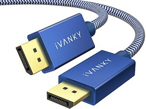 كابل DisplayPort IVANKY ، كابل DP 6.6 قدم / 2 متر ، [4K @ 60Hz ، 2K @ 165Hz ، 2K @ 144Hz] ، كابل DisplayPort 1.2 مضفر مطلي بالذهب ، لشاشة الألعاب ، بطاقة الرسومات ، التلفزيون ، الكمبيوتر الشخصي ، الكمبيوتر المحمول - أزرق