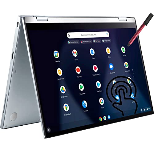 ASUS 2023 Chromebook Flip C433 14 "FHD Touchscreen 2-in-1 Laptop، Intel Core m3-8100Y up to 3.4GHz، 8GB RAM، 64GB eMMC، 802.11AC WiFi، Backlit Keyboard، Silver، Chrome OS، broag 64GB Flash Drive ASUS 2023 Chromebook Flip C433 14 "FHD Touchscreen 2-in-1 Laptop، Intel Core m3-8100Y up to 3.4GHz، 8GB RAM، 64GB eMMC، 802.11AC WiFi، Backlit Keyboard، Silver، Chrome OS، broag 64GB Flash Drive