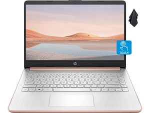 كمبيوتر محمول HP Pavilion 2022 ، شاشة لمس عالية الدقة 14 بوصة ، معالج AMD 3000 Series ، عمر بطارية طويل ، كاميرا ويب ، HDMI ، Windows 10 + سنة واحدة من Office365 (14 ، 8 جيجابايت رام | تخزين 192 جيجابايت ، ذهبي وردي)