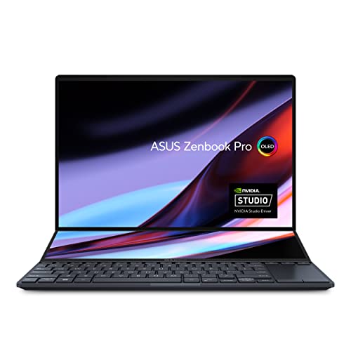 ASUS Zenbook Pro 14 Duo OLED 14.5 - 2.8K OLED Touch، 120Hz Refresh Rate، ScreenPad Plus، Intel i9-12900H CPU، RTX 3050Ti، 32GB RAM، 1TB SSD، Windows 11 Home، Tech Black، UX8402ZE-DB96T ASUS Zenbook Pro 14 Duo OLED 14.5 - 2.8K OLED Touch، 120Hz Refresh Rate، ScreenPad Plus، Intel i9-12900H CPU، RTX 3050Ti، 32GB RAM، 1TB SSD، Windows 11 Home، Tech Black، UX8402ZE-DB96T