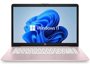 أحدث كمبيوتر محمول HP 14 بوصة عالي الدقة ، Windows 11 ، معالج Intel Celeron ثنائي النواة يصل إلى 2.60 جيجاهرتز ، 4 جيجابايت رام ، 64 جيجابايت SSD ، كاميرا ويب ، Dale Pink (تم تجديده) (Dale Pink)