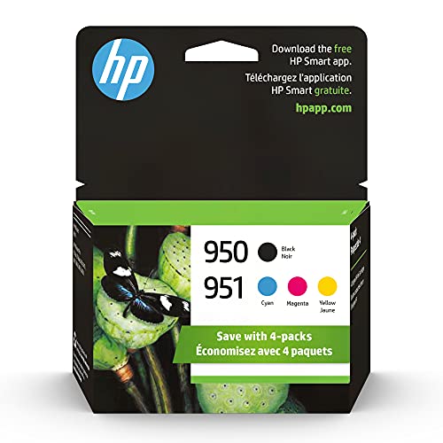خراطيش حبر أصلية HP 950 سوداء / 951 سماوي وأرجواني وأصفر (4 عبوات) | يعمل مع HP OfficeJet 8600، OfficeJet Pro 251dw، 276dw، 8100، 8610، 8620،8625 8630 Series | مؤهل للحبر الفوري | X4E06AN خراطيش حبر أصلية HP 950 سوداء / 951 سماوي وأرجواني وأصفر (4 عبوات) | يعمل مع HP OfficeJet 8600، OfficeJet Pro 251dw، 276dw، 8100، 8610، 8620،8625 8630 Series | مؤهل للحبر الفوري | X4E06AN