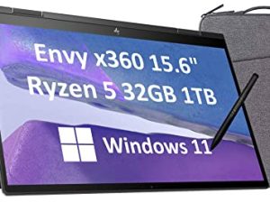 HP Envy X360 15 2-in-1 Touchscreen (Ryzen 5 5625U، 32GB RAM، 1TB SSD، Active Stylus، IST Bag) AMD 6-Core (Beat i7-1165G7) 15.6 "FHD Convertible Laptop، Backlit، Pen، Alexa، Windows 11 الرئيسية - 2022