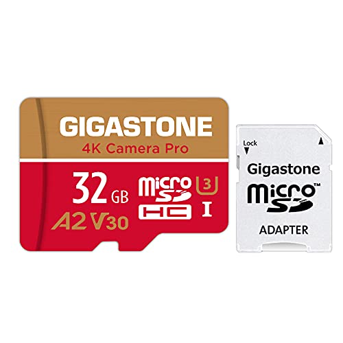 Gigastone 32 جيجا بايت Micro SD Card MicroSD A2 V30 UHS-I U3 C10 ، تسجيل فيديو 4K UHD ، ألعاب 4K ، قراءة / كتابة 95/35 ميجابايت / ثانية ، مع محول MicroSD إلى SD لـ Nintendo Dashcam Gopro Canon Nikon Camera Drone Wyze Gigastone 32 جيجا بايت Micro SD Card MicroSD A2 V30 UHS-I U3 C10 ، تسجيل فيديو 4K UHD ، ألعاب 4K ، قراءة / كتابة 95/35 ميجابايت / ثانية ، مع محول MicroSD إلى SD لـ Nintendo Dashcam Gopro Canon Nikon Camera Drone Wyze