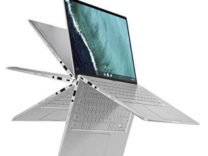 ASUS Chromebook Flip C434 2-In-1 Laptop- شاشة لمس 14 بوصة Full HD 4-Way NanoEdge ، معالج Intel Core M3-8100Y ، ذاكرة وصول عشوائي 8 جيجا بايت ، سعة تخزين 64 جيجا بايت eMMC ، قاعدة بيانات خلفية بإضاءة خلفية ، Chrome OS- C434TA-DS384T فضي