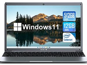 لاب توب SGIN 15.6 بوصة 12 جيجا بايت DDR4 512 جيجا بايت SSD ، أجهزة كمبيوتر محمولة Windows 11 مع Intel Celeron N5095 ، FHD 1920x1080 ، واي فاي ثنائي النطاق ، 2xUSB 3.0 ، حتى 2.9 جيجا هرتز ، بلوتوث 4.2 ، يدعم توسيع بطاقة TF 512 جيجا بايت ، رمادي