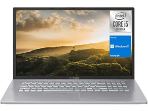 كمبيوتر محمول ASUS Vivobook ، شاشة 17.3 بوصة عالية الدقة + (1600 × 900) لا تعمل باللمس ، Intel Core i5-1035G1 ، ذاكرة وصول عشوائي DDR4 سعة 20 جيجابايت ، 512 جيجابايت PCIe NVMe M.2 SSD ، كاميرا ويب ، HDMI ، USB Type-C ، Wi-Fi 5 ، Windows 11 Home ، فضة