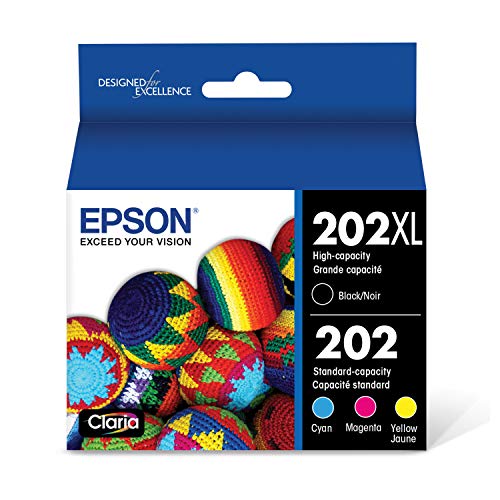 EPSON T202 Claria - حبر أسود عالي السعة وألوان قياسية - حزمة كومبو خرطوشة (T202XL-BCS) لمجموعة مختارة من طابعات Epson Expression و WorkForce EPSON T202 Claria - حبر أسود عالي السعة وألوان قياسية - حزمة كومبو خرطوشة (T202XL-BCS) لمجموعة مختارة من طابعات Epson Expression و WorkForce