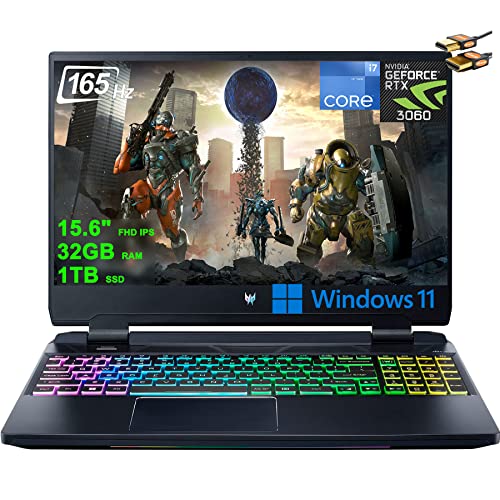 لاب توب أيسر بريداتور هيليوس 300 15 للألعاب 15.6 بوصة FHD IPS 165 هرتز شاشة 12th Gen Intel 14-Core i7-12700H 32GB RAM 1TB SSD GeForce RTX 3060 6GB RGB بإضاءة خلفية USB-C Thunderbolt MiniDP Win11 + كابل HDMI لاب توب أيسر بريداتور هيليوس 300 15 للألعاب 15.6 بوصة FHD IPS 165 هرتز شاشة 12th Gen Intel 14-Core i7-12700H 32GB RAM 1TB SSD GeForce RTX 3060 6GB RGB بإضاءة خلفية USB-C Thunderbolt MiniDP Win11 + كابل HDMI