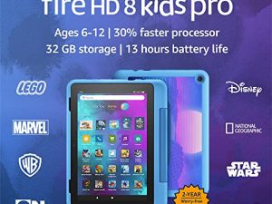جهاز لوحي Amazon Fire HD 8 Kids Pro الجديد كليًا ، شاشة 8 بوصة عالية الدقة ، من سن 6 إلى 12 عامًا ، معالج أسرع بنسبة 30٪ ، عمر بطارية 13 ساعة ، حافظة صديقة للأطفال ، 32 جيجابايت ، (إصدار 2022) ، أزرق سايبر