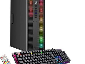 HP ProDesk Desktop RGB Lights Computer Intel Core i5 4570 3.2 GHz 8GB RAM 256GB SSD Win 10 Pro WiFi ولوحة مفاتيح كمبيوتر الألعاب وماوس (مجدد)